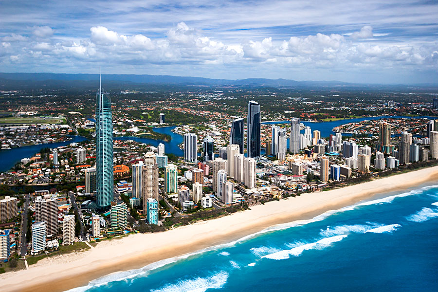 Aerial image of the Gold Coast city